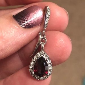 Sharp!  Ruby colored drop earrings